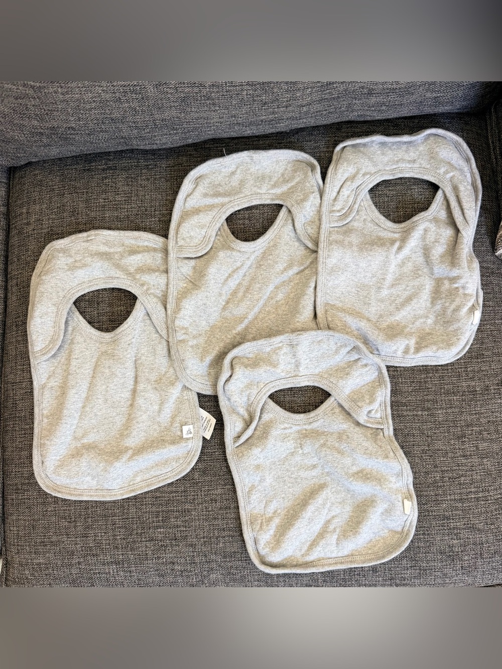 Burt's Bees Neutral Gray Baby Bibs - 4 Pack